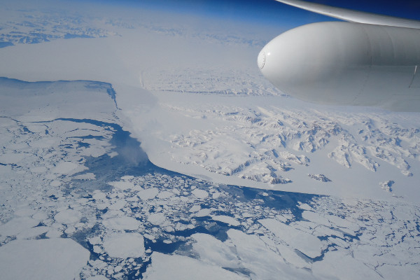 Flying over Antarctica