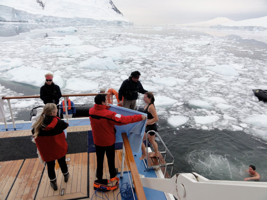 Swimming in Antarctica