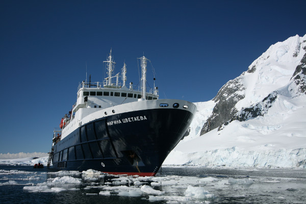 Cruise ship in Antarctica