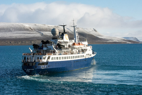 Cruise ship in Antarctica