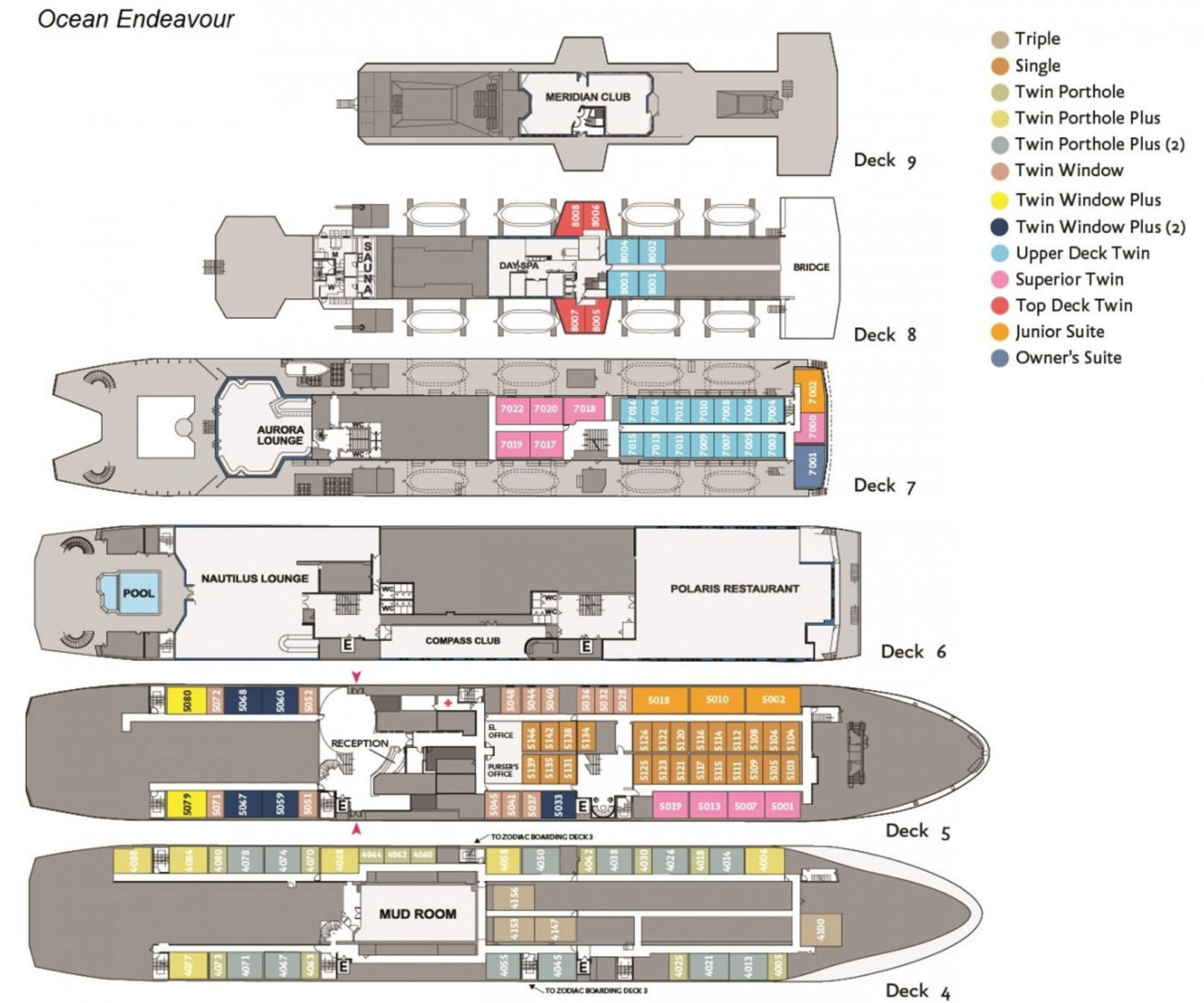 Route Map of the Ocean Endeavour