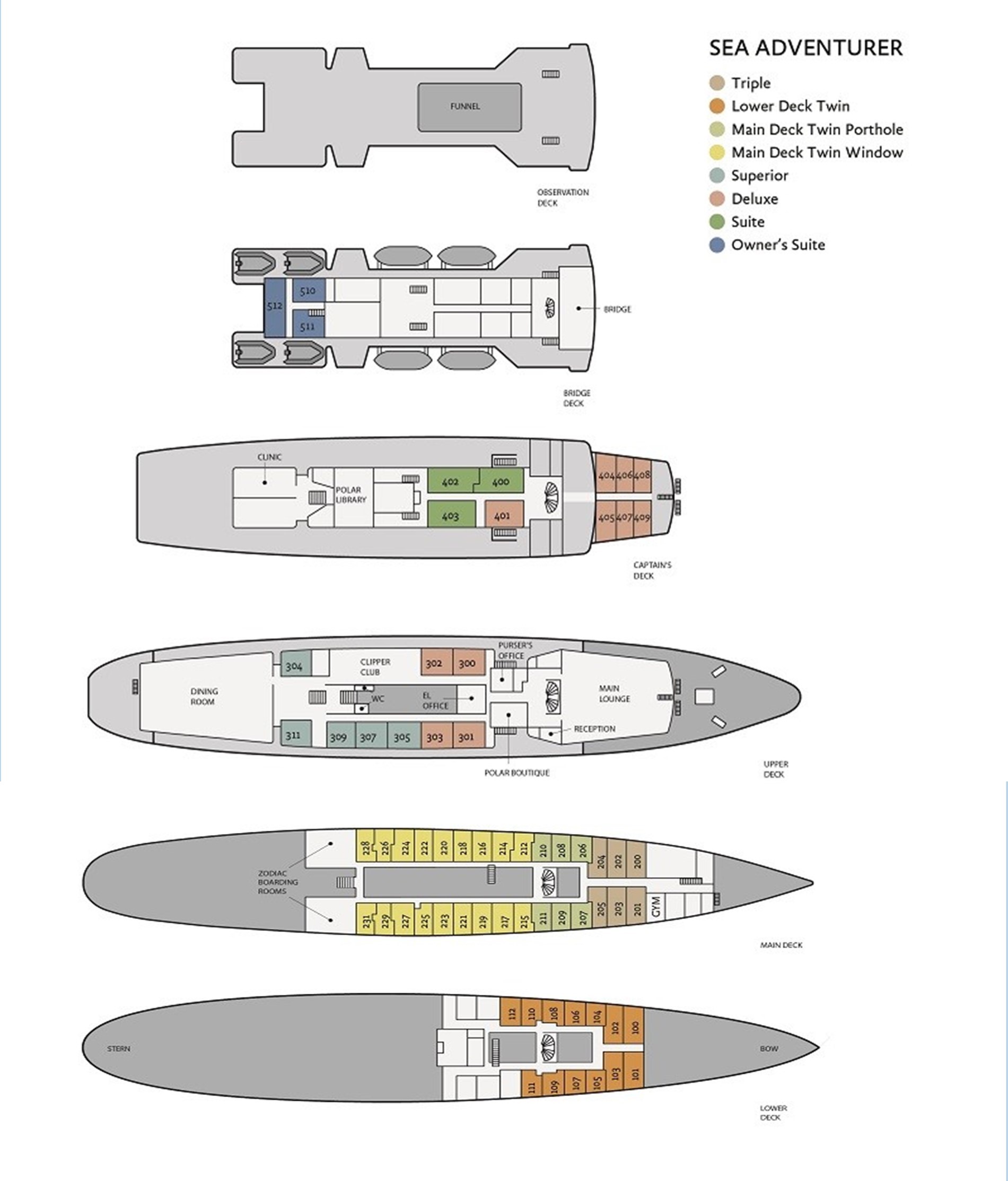 Route Map of the Ocean Adventurer