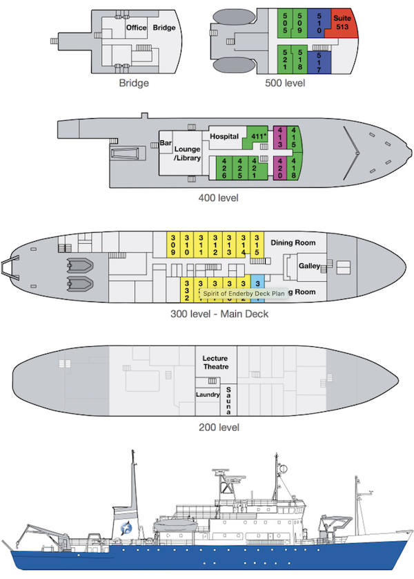 Route Map of the Spirit of Enderby